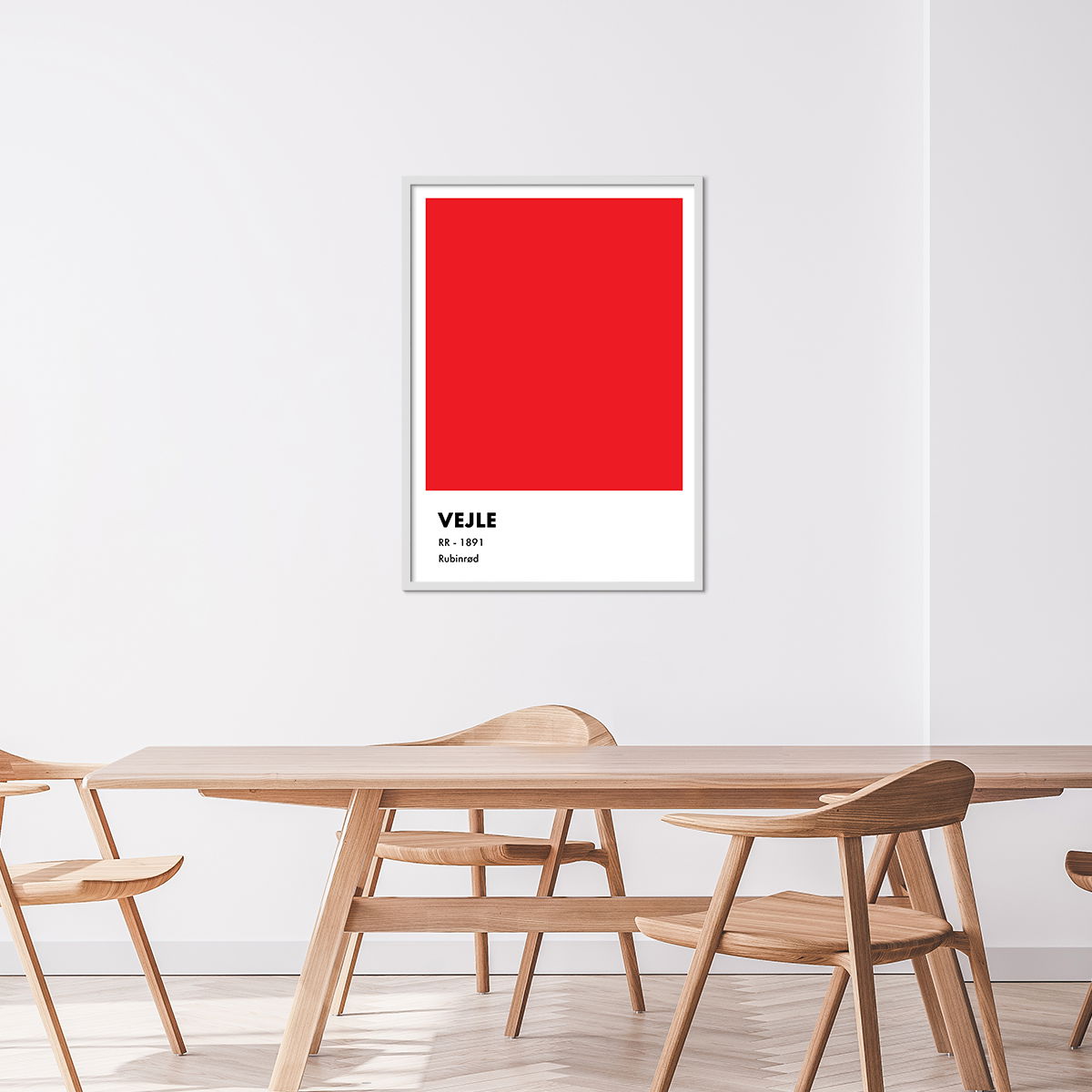 Vejle Boldklub Plakat Rubinrød 50x70 cm