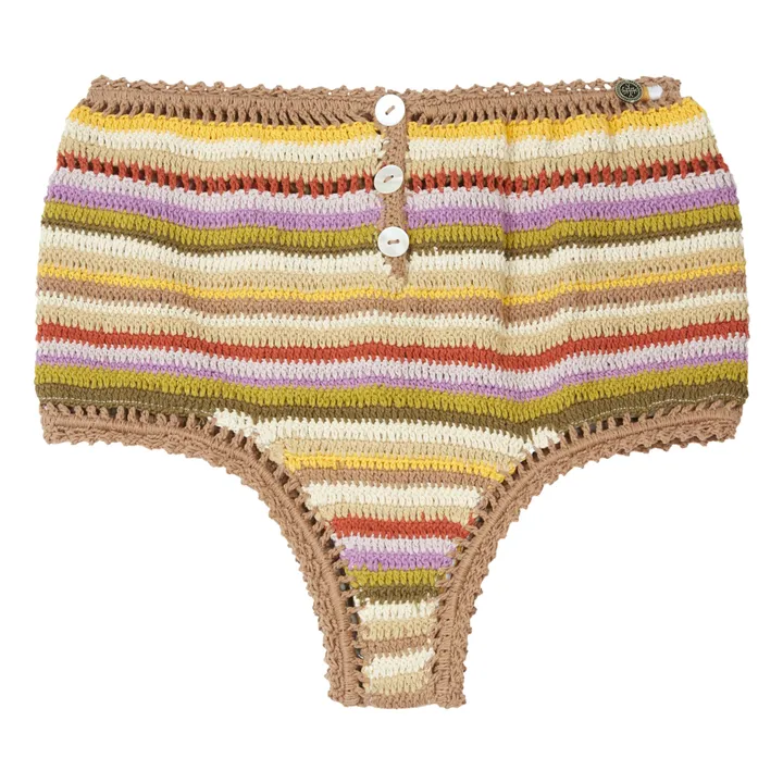 She Made Me Bas de Maillot Taille Haute Rahi Crochet | Taupe