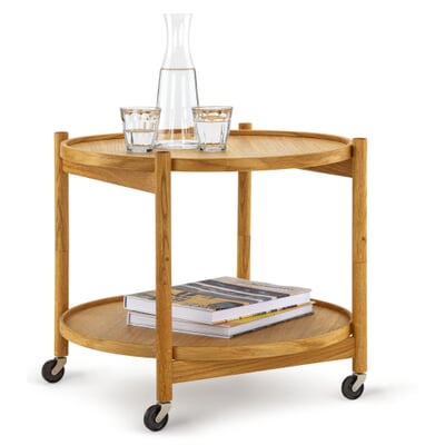 Tablett-Tisch faltbar, Eiche, Ø 60 cm
