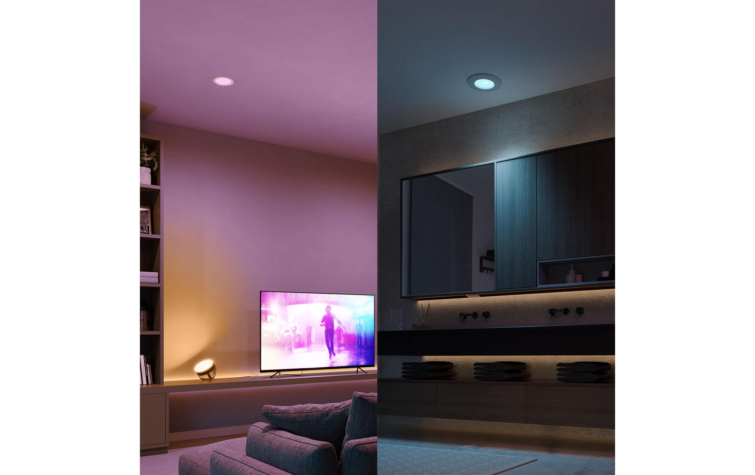 White & Color Ambiance Slim Recessed 90 mm weissSmarte Hue-Einbauleuchte