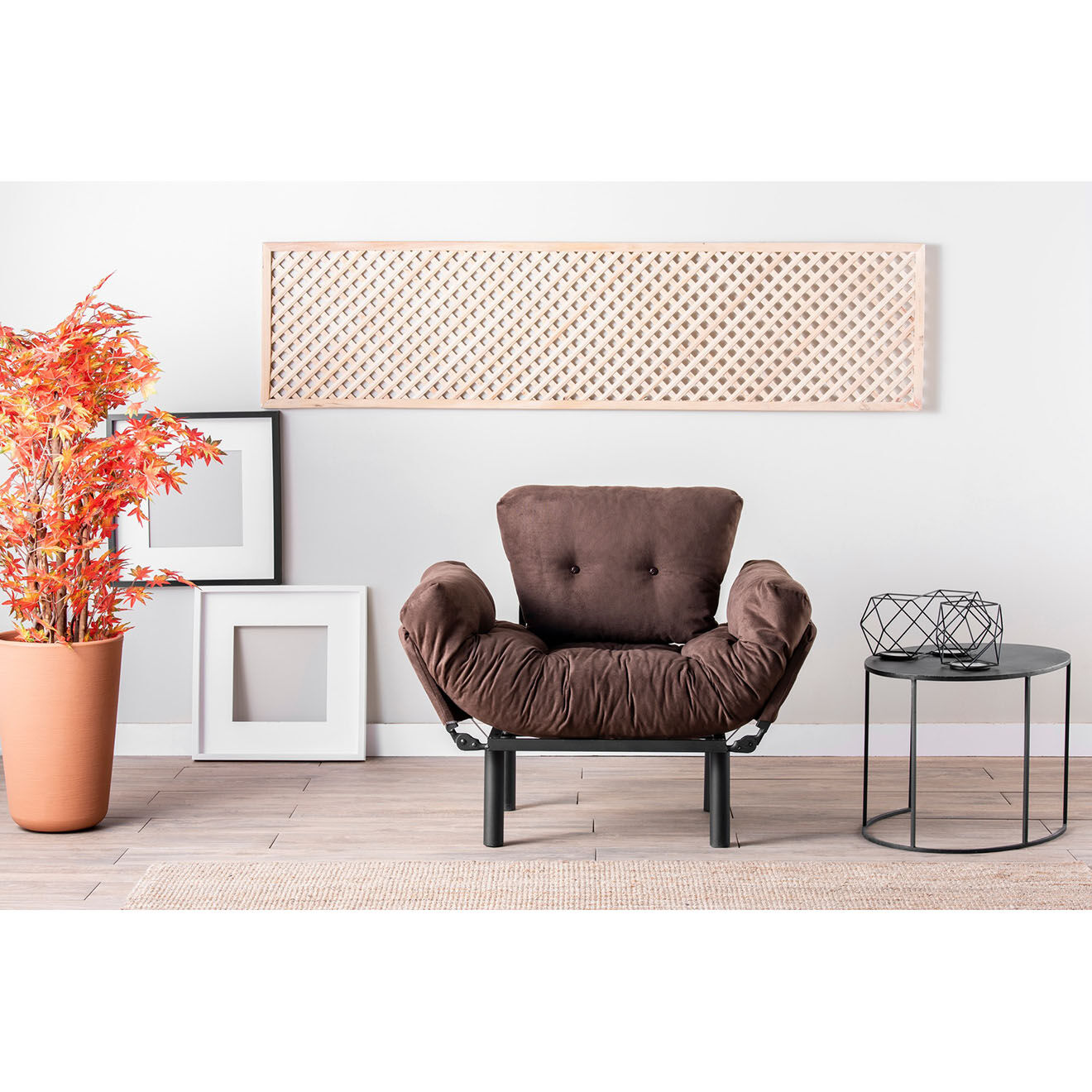 Atelier del Sofa Fauteuil Nitta marron - 60x53x45 cm