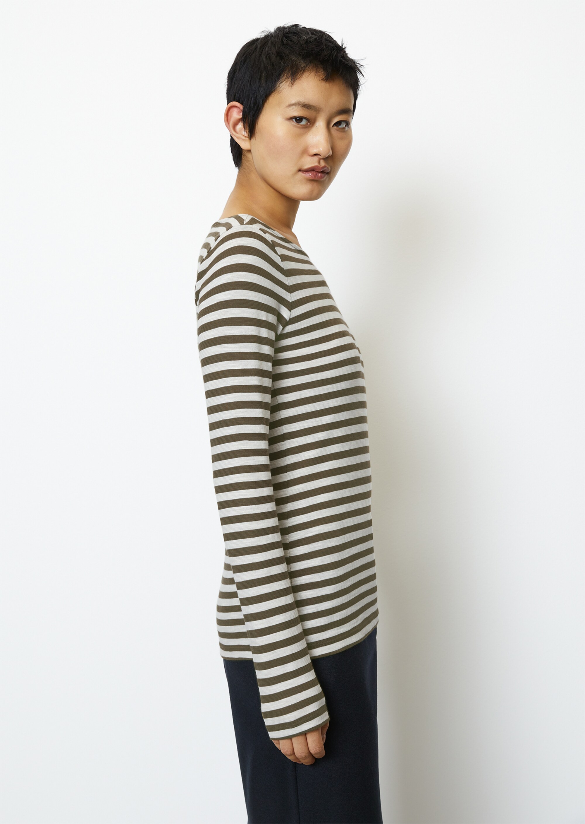 Longsleeve regularaus Slub-Jersey