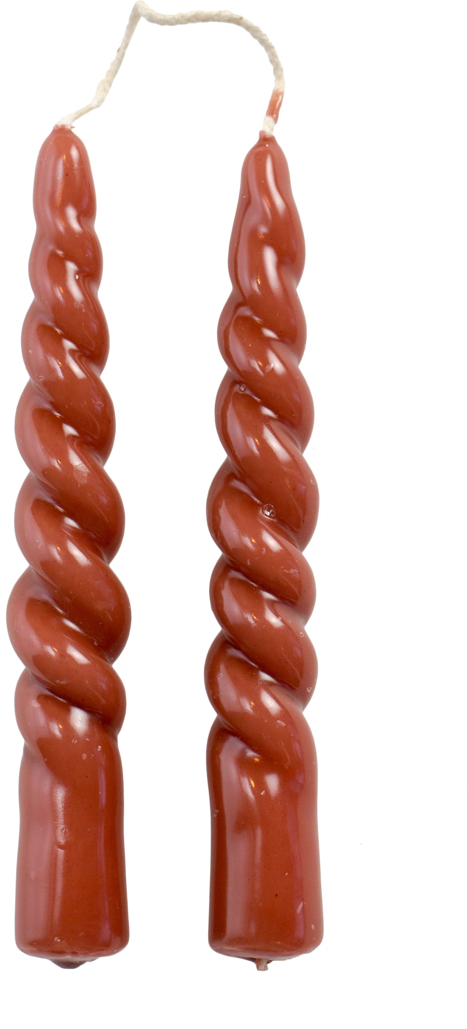 Rustik Lys dinerkaars Swirl mini rood 4 uur 2 stuks