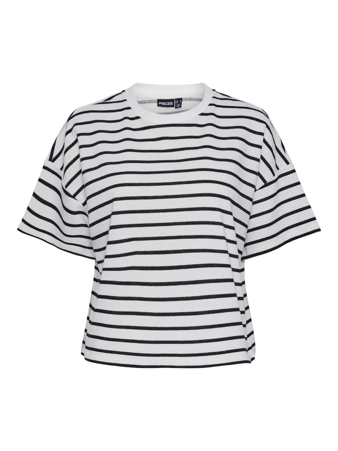 Pieces Pcchilli Summer 2/4 Sweat Stripe 4476191 cloud dancer black