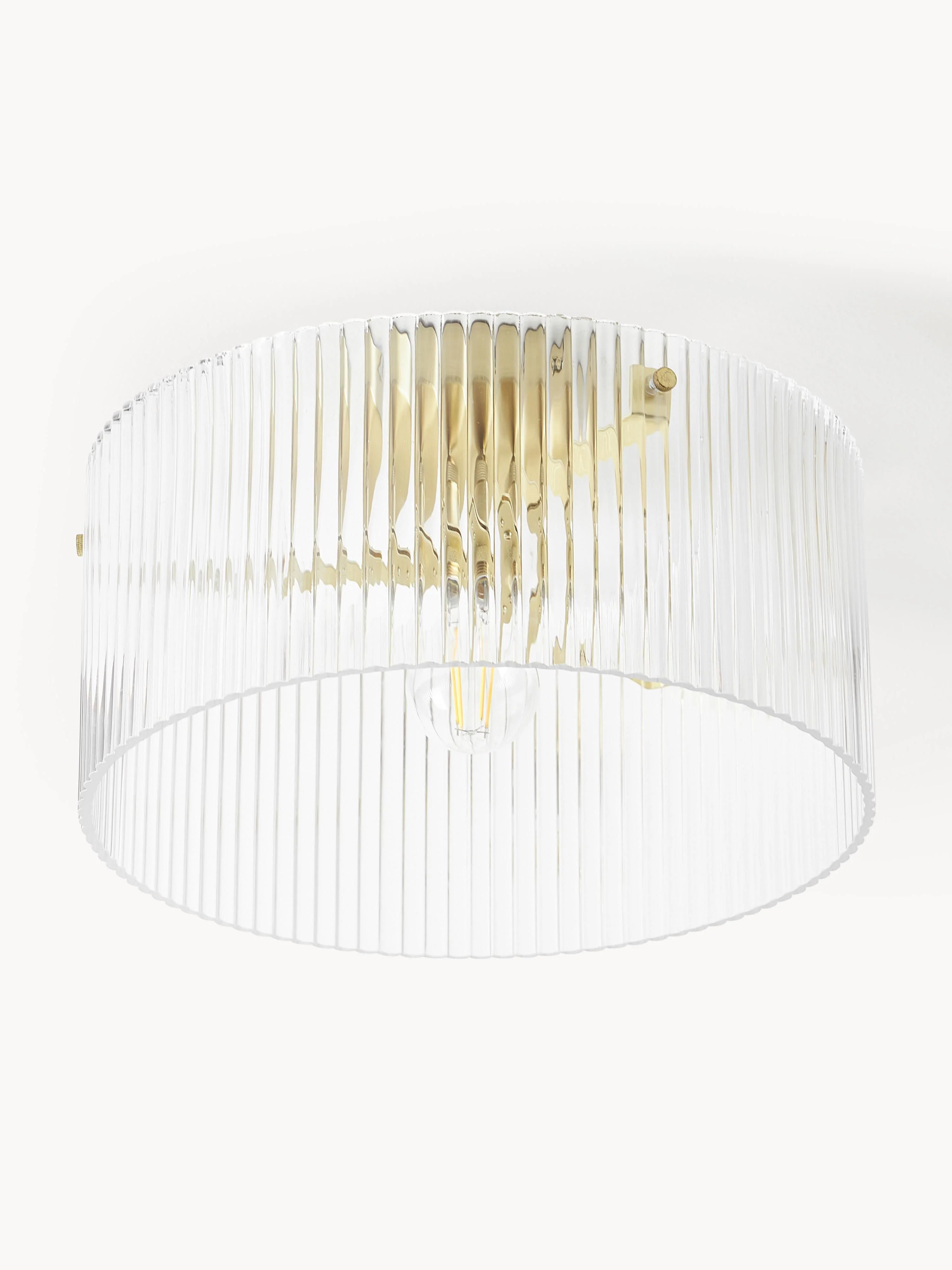 Plafondlamp Emmi van geribbeld glas