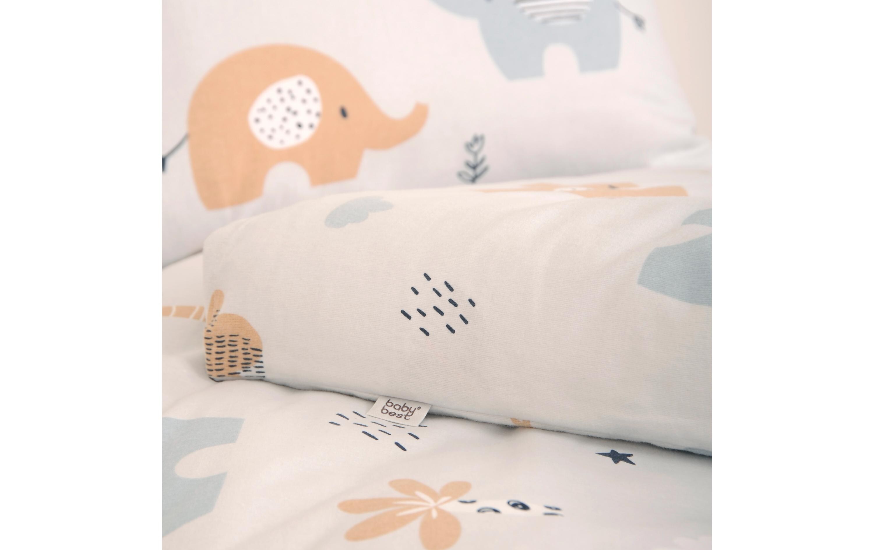 Kinderbettwäsche Elephants, 100 x 135 cm + 40 x 60 cmBettwäsche-Set für Kinder aus 100% Baumwolle