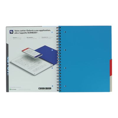 Oxford Etudiants - Cahier Multinotes A4+ (24 x 29,7 cm) - 160 pages - petits carreaux (5x5 mm) - avec 3 intercalaires repositionnables