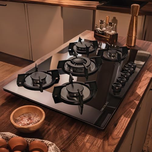 Cecotec Plaque à gaz Bolero Squad G 4200S Glass Black. Plaque à gaz avec 4 feux, finition verre noir, puissance 8000W, grilles individuelles et allumage électrique avec sécurité des vannes. : Cuisine et Maison
