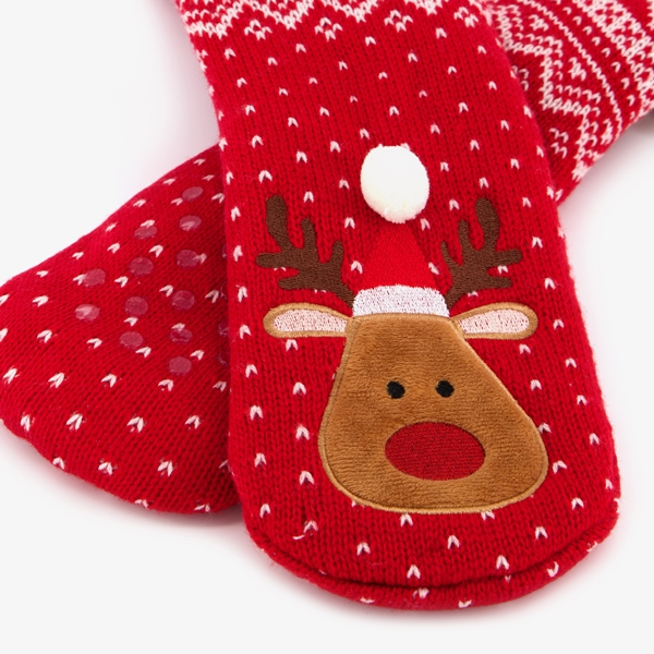 1 paar heren kerstsokken met Rudolf