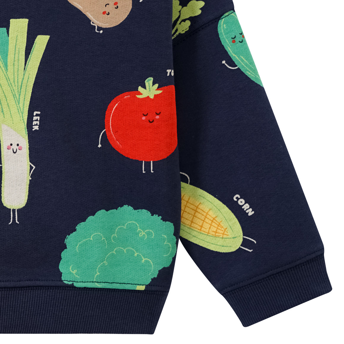 Topomini Baby Sweatshirt mit Gemüse-Allover dunkelblau