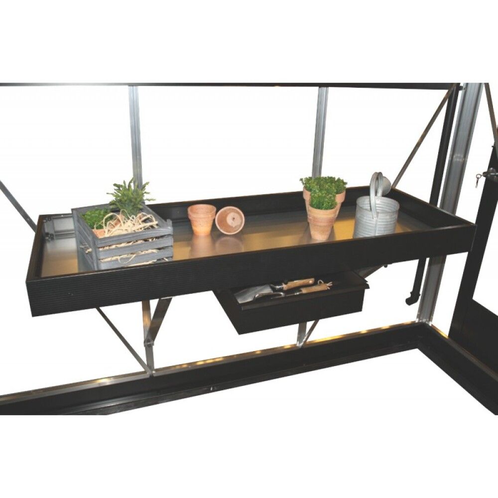 ALUMINIUM-REOL JULIANA FOR VEKSTHUS SVART 52X141CM