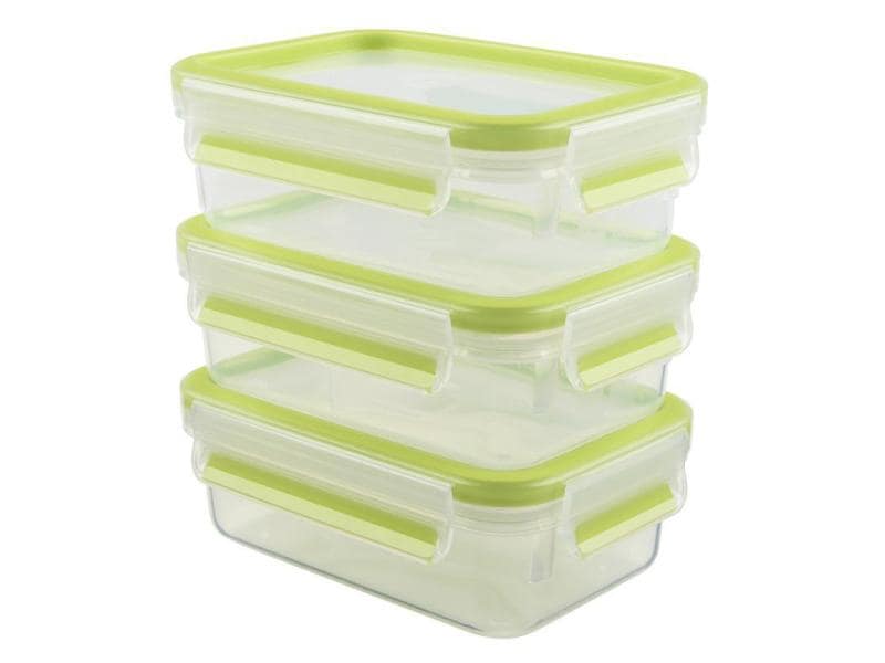 Emsa Vorratsbehälter 3 Stück, 0.55 l, Grün/Transparent Frischhaltedosen-Set