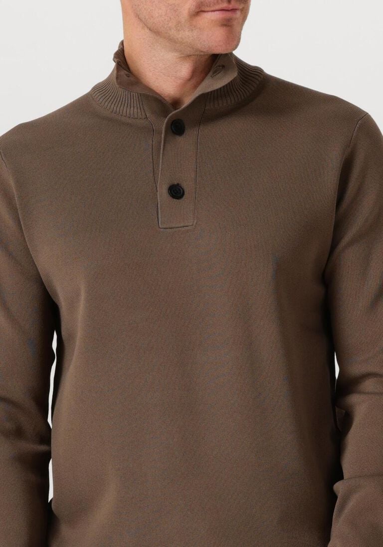 bruine genti trui turtle 3 button ls