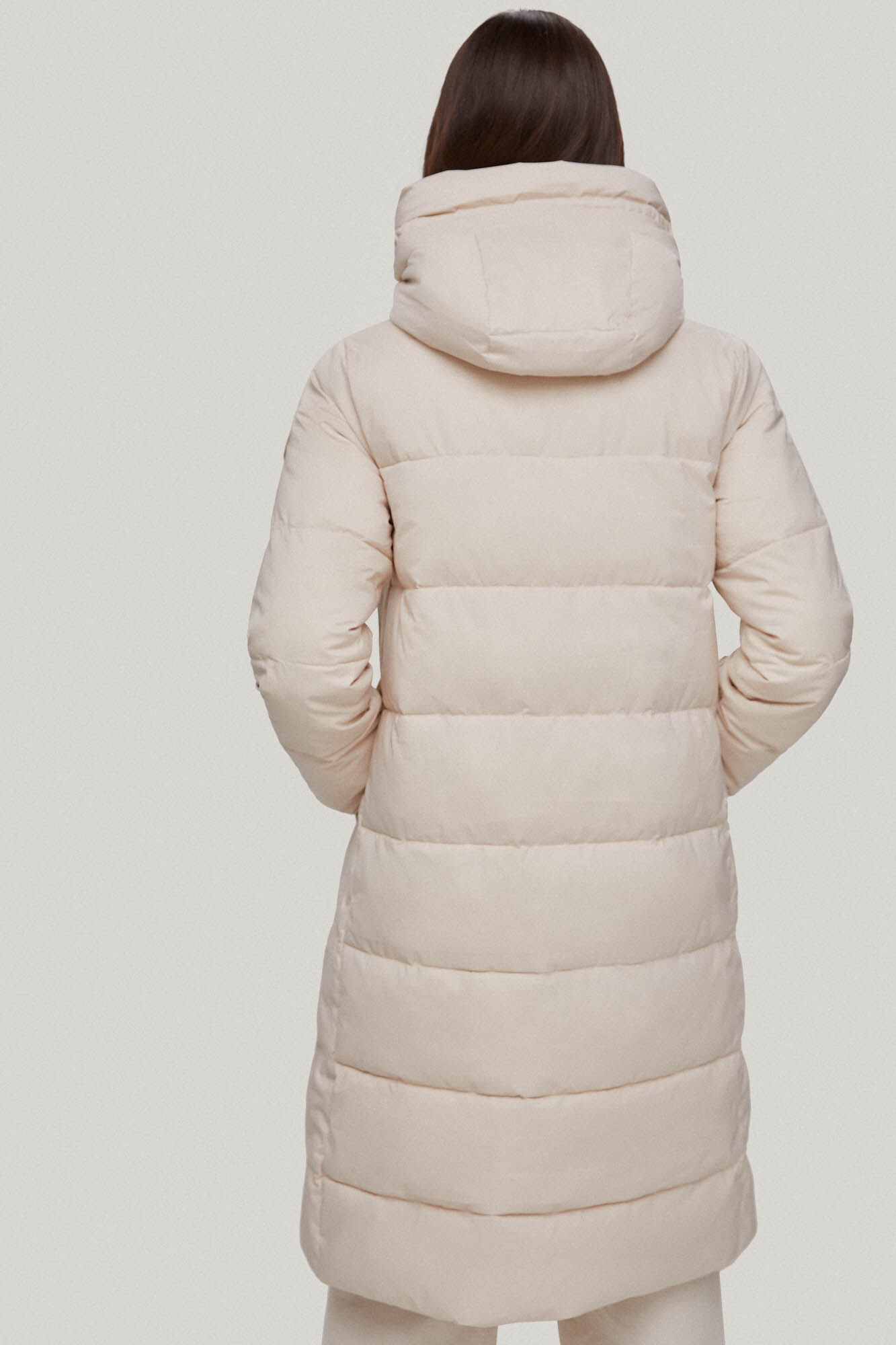 Parka comprida com capuz - Bege