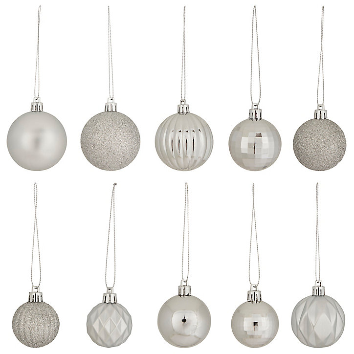 Assortiment de 20 boules de noel couleur argent