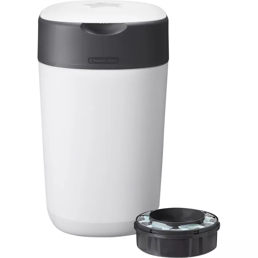 Tommee Tippee Twist & Click Advanced Windeleimer, inkl. 19 Kassetten mit nachhaltig gewonnenem, antibakteriellem Greenfilm in weiß