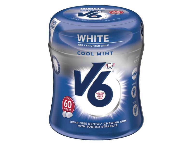 V6 Kaugummi White Cool Mint 87 g Kaugummi ohne Zucker