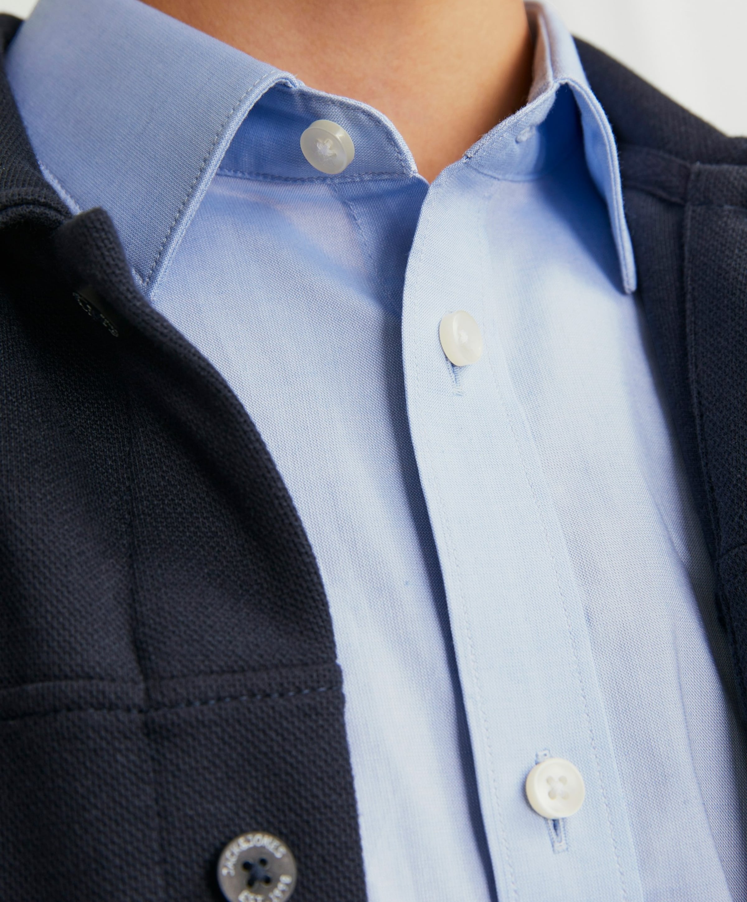 Jack & Jones Jongens overhemd lange mouw blauw