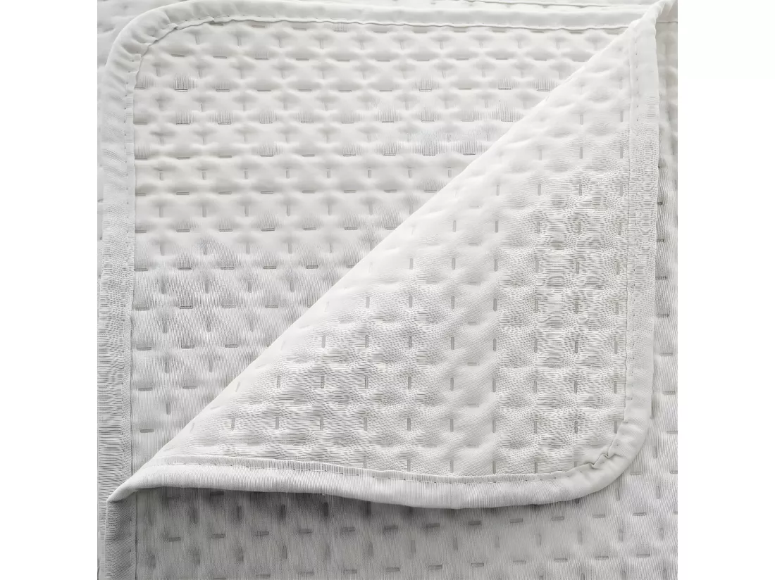 Dessus de lit Ivoire 240 x 260 cm avec 2 Taies
