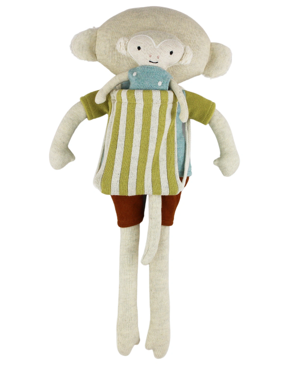 Kuscheltier AFFE MIT BABY (60cm) in blau/gelb