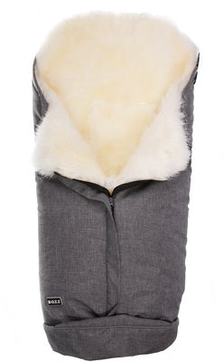 Bozz Lammeskinnspose Langhåret, Grey Melange/White