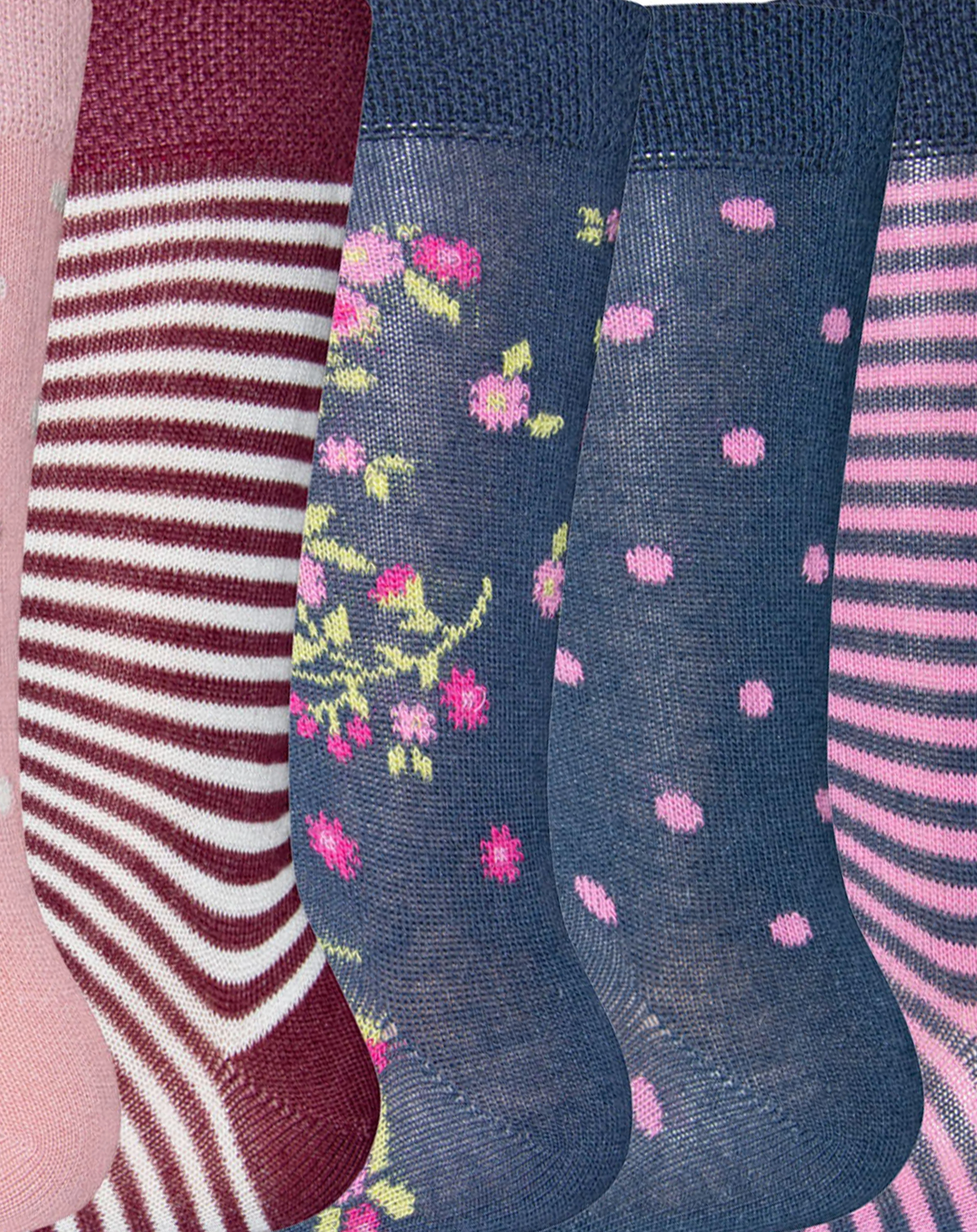 Söckchen BLUME PUNKTE RINGEL 6er Pack in multi