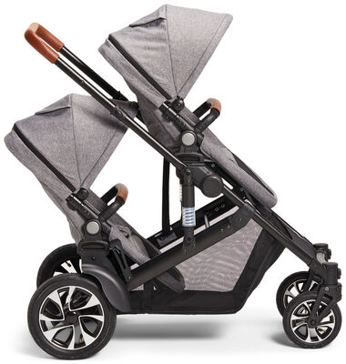 Beemoo Maxi 4 Twin Søskenvogn, Grey Melange/Black