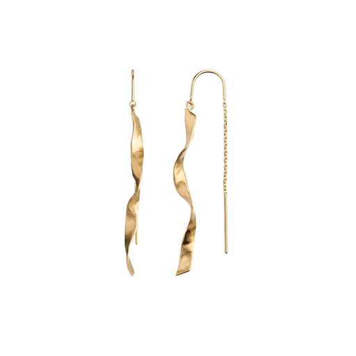 Stine A Long Twisted Hammerød Ørering, Guld