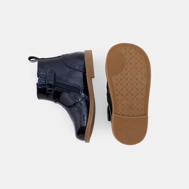 Boots Chelsea vernies bleues bébé fille