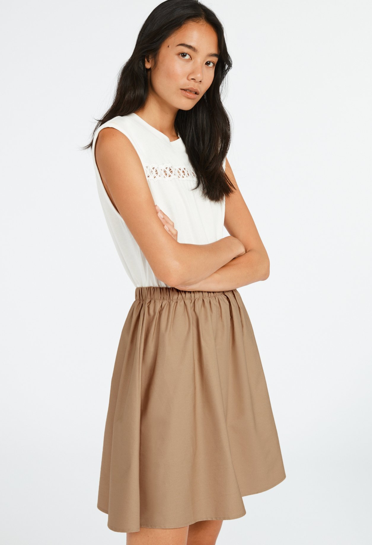 Robe biocolore mi-longue bi mati&egrave;res