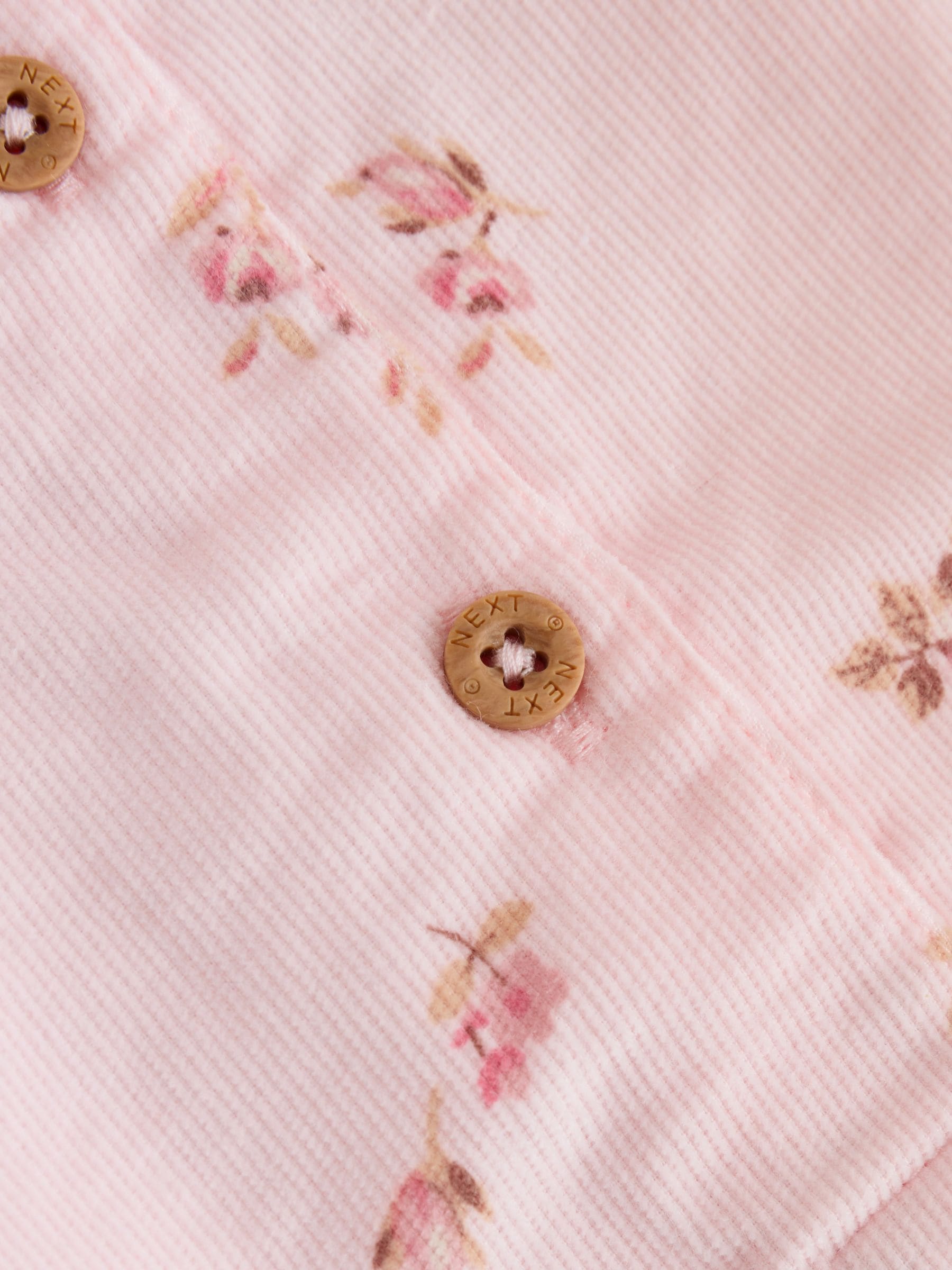 Lichtroze met fijne print - Baby Print Bodysuit met Lange mouwen en Corduroy bretelbroeken Set 2 Pieces (0mnd -2jr)