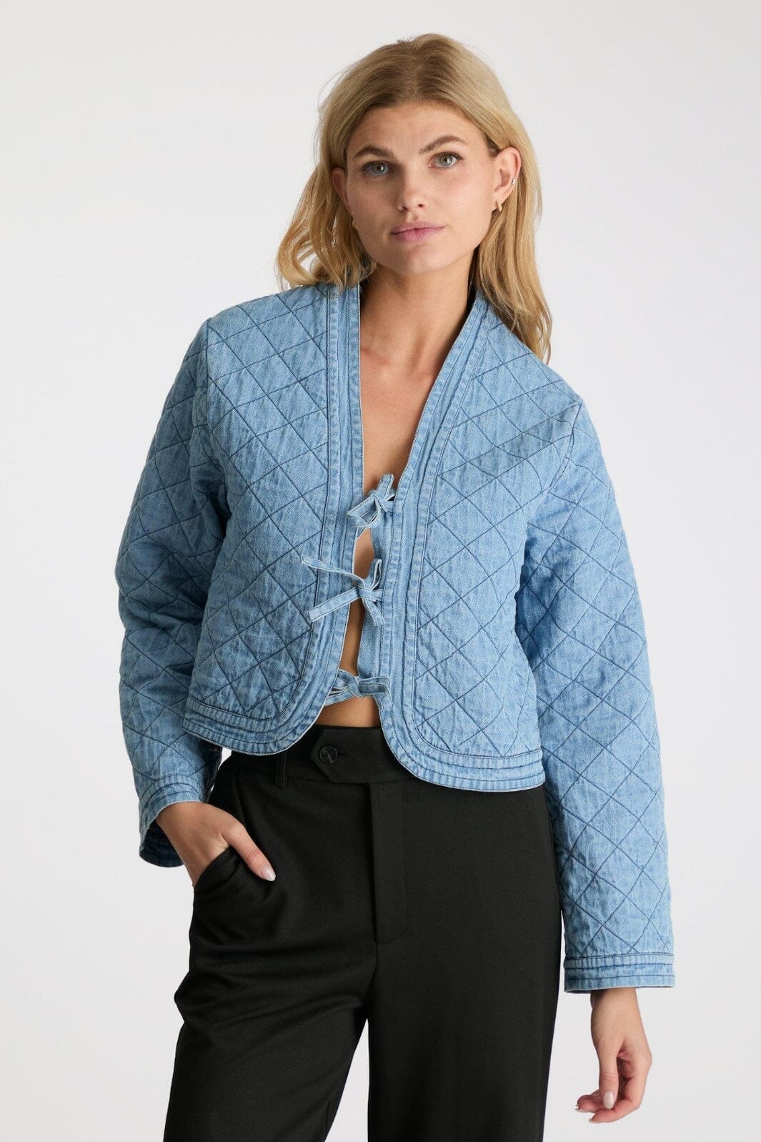 Neo Noir Dubbie Denim Quilt Jacket