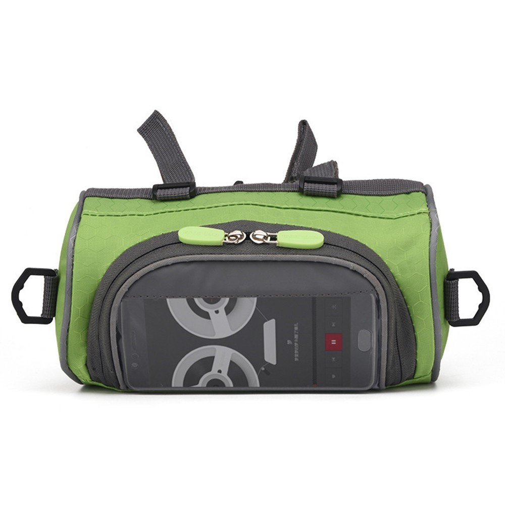 (3L) 22x12cm 2in1 Spritzwasserfeste Fahrrad Velo Smartphone Gravel Bike Lenkstangen Tasche   Umhängetasche - Grün