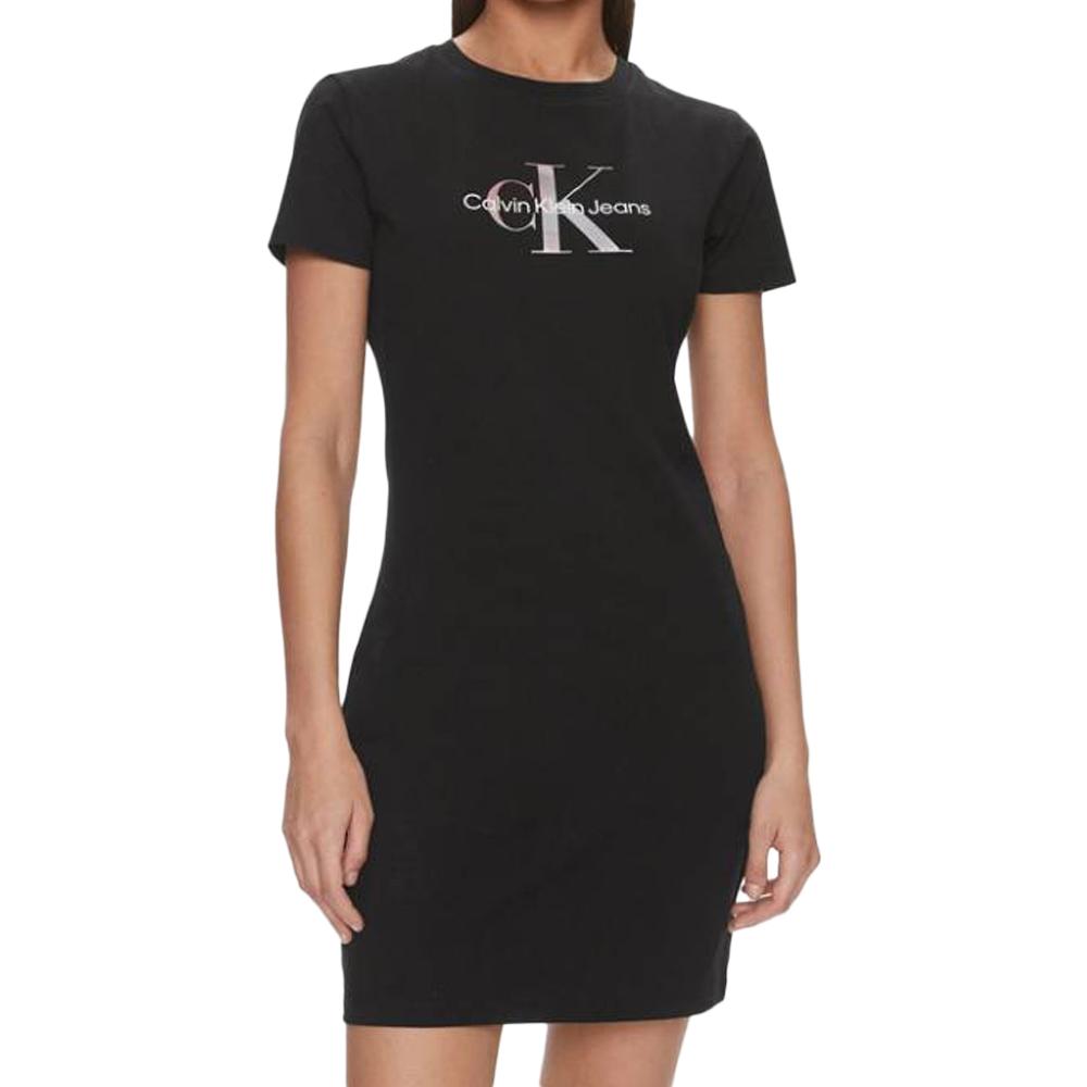 Calvin Klein Jeans Robe Noire Femme Calvin Klein Jeans Diffused Monologo