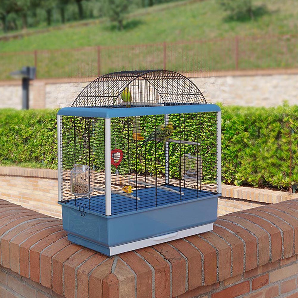 Ferplast cage pour canaris et autres petits oiseaux exotiques palladio 4, design élégant avec toit panoramique, accessoires et