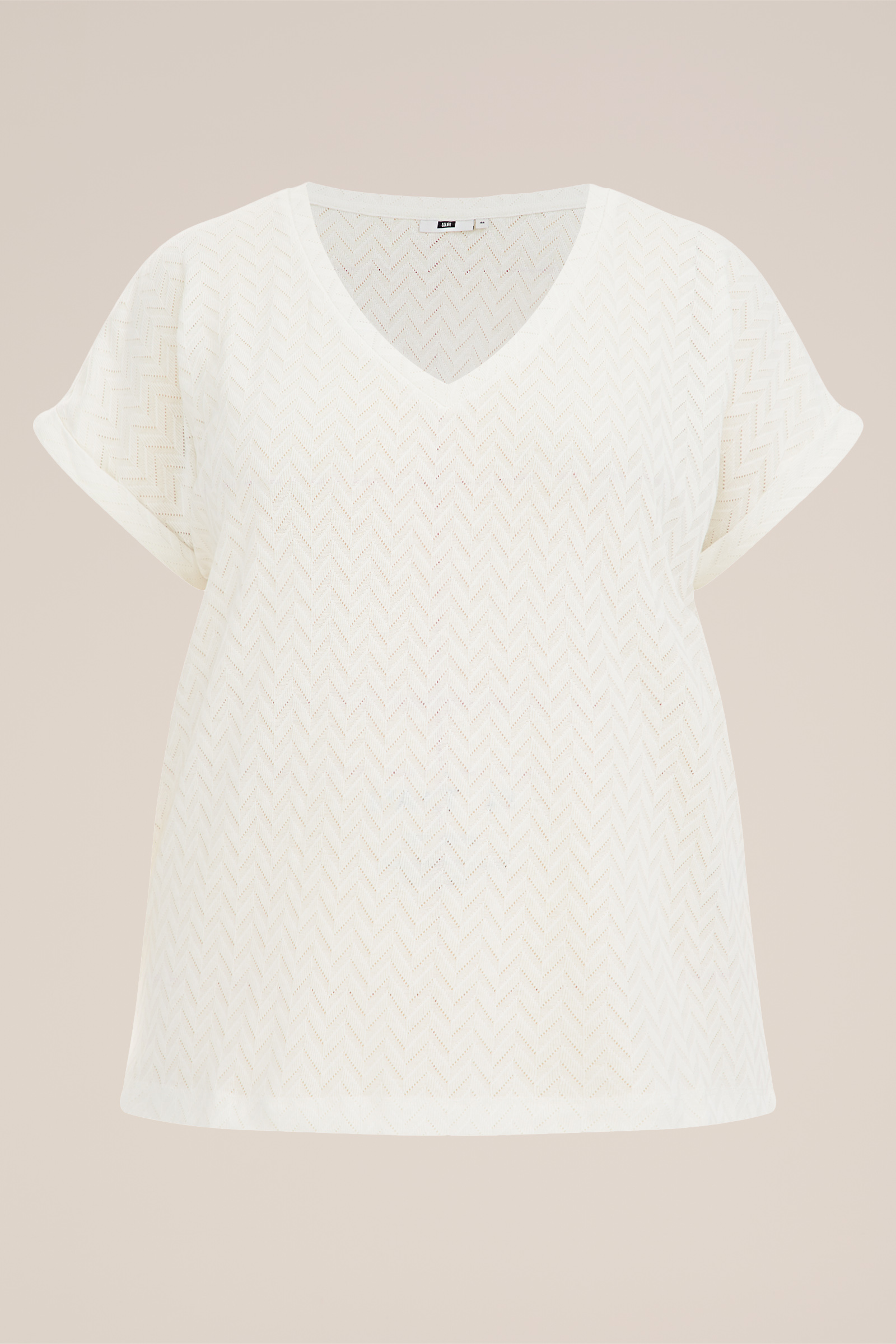 top met opengewerkt dessin - Curve WE Fashion Wit