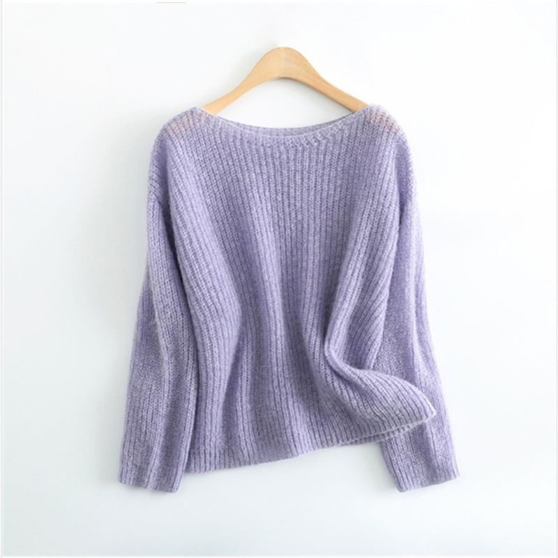 Angel Shine - Oversized zacht-pluizig gebreide top in 5 kleuren