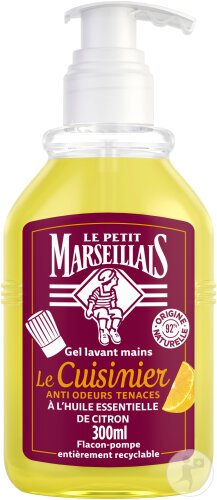 Le Petit Marseillais Gel Lavant Mains Le Cuisinier Anti-Odeurs Tenaces Flacon-Pompe 300ml