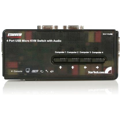 StarTech.com Kit commutateur noir KVM USB 4 ports avec audio et câbles