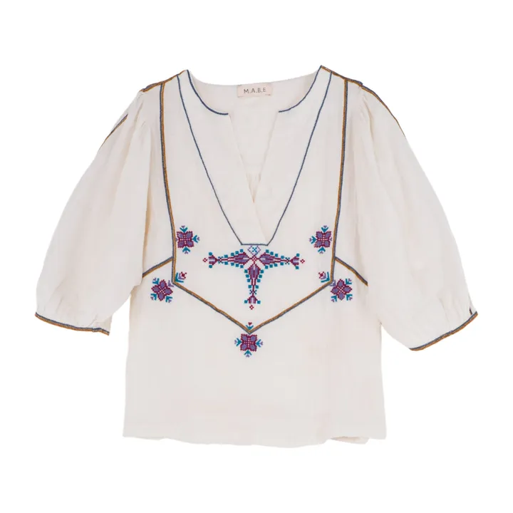 M.A.B.E. Blouse Brodée Vivien  | Ecru