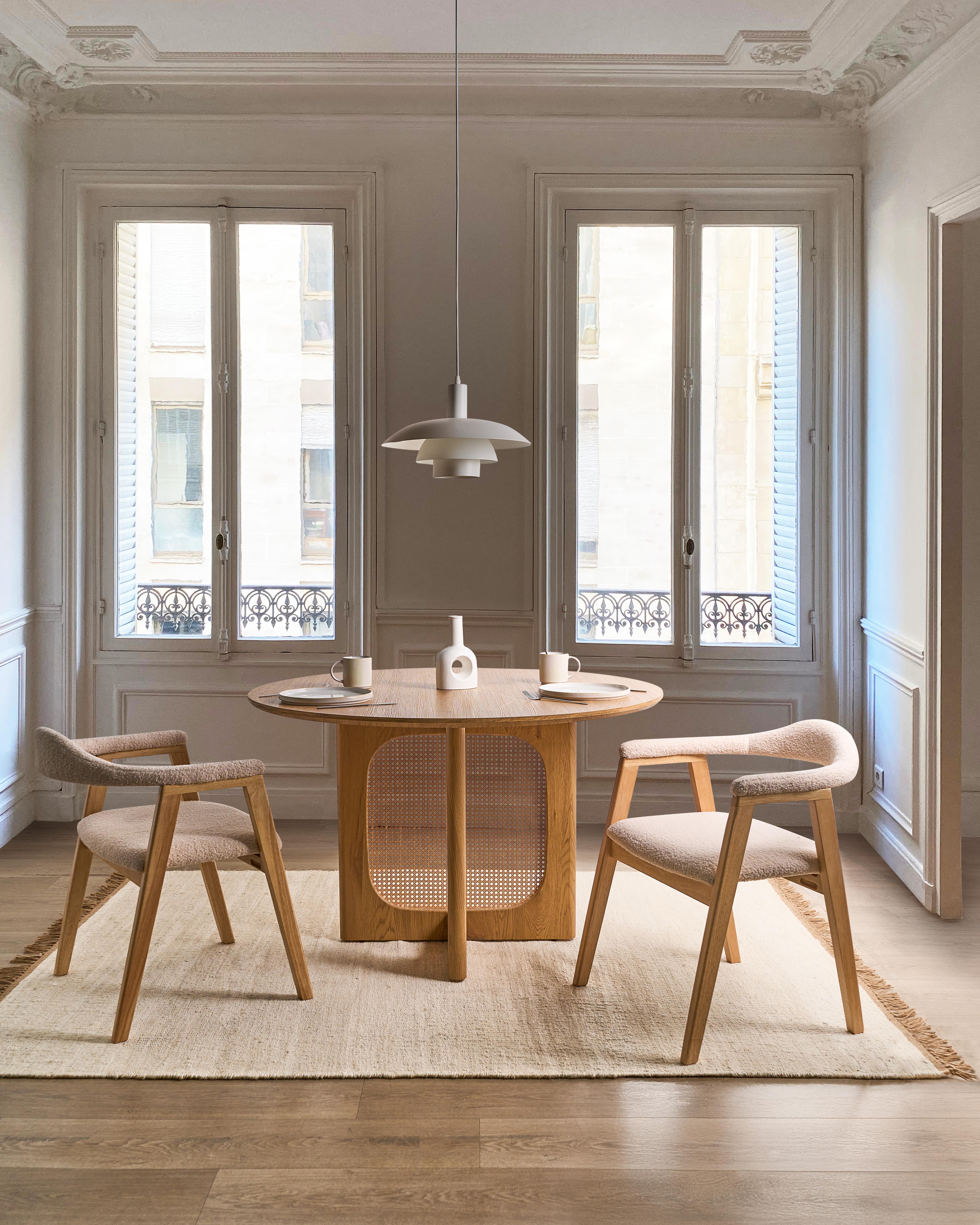 Set van 2 eetkamerstoelen ONECO Hout Lichtbruin