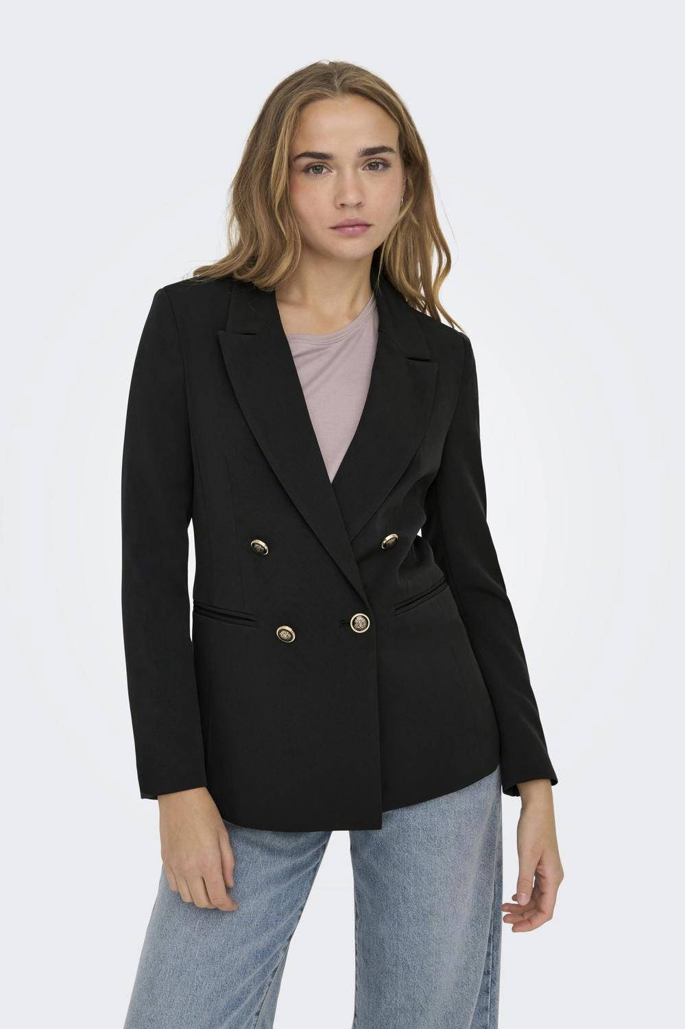 ONLY oversized blazer ONLASTRID van polyester zwart