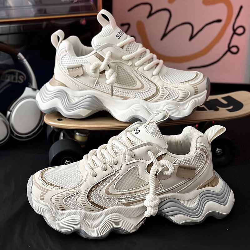 Tanzanite - Platform tweekleurige sneakers