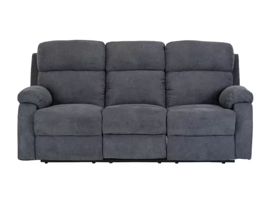 Canapés 3 places 2 places et un fauteuil relax en tissu TOLZANO - Anthracite