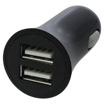 Q-Link Autolader 12V met 2 USB-A zwart