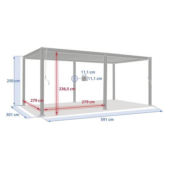 Pergola bioclimatique électrique EVORA Effet bois Honey