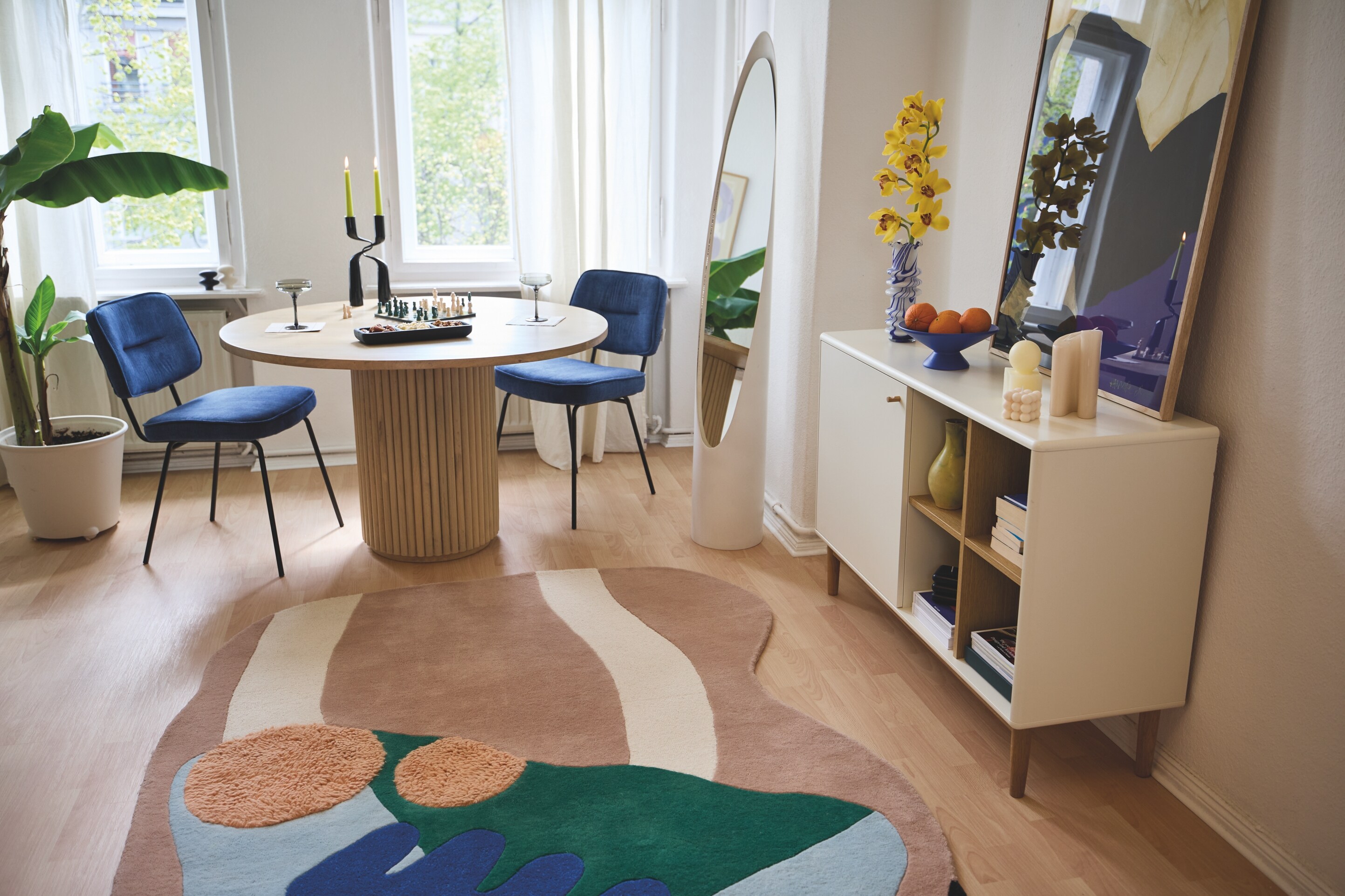 Esstisch 120x120cm Mangoholz Speisetisch Küchentisch Wohnzimmer Tisch rund