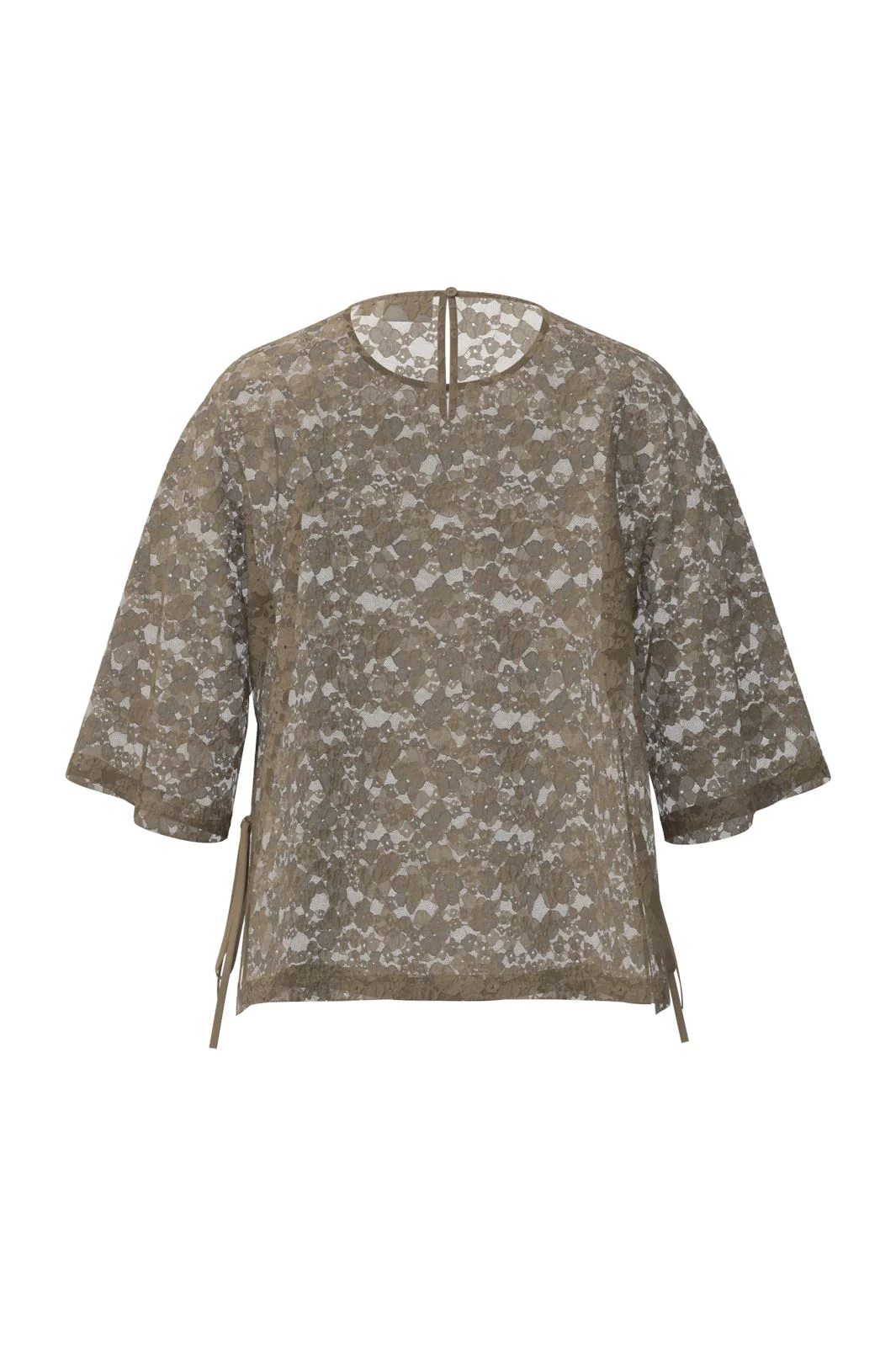 Vila Ian 2/4 Sleeves Lace T-Shirt 4770281 cornstalk