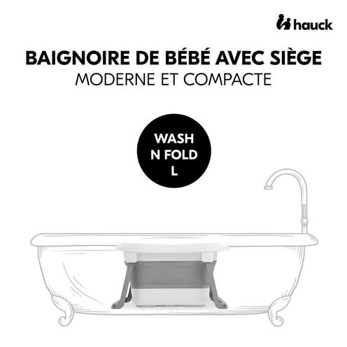 Baignoire compacte Wash N Fold - Blanc/gris - HAUCK