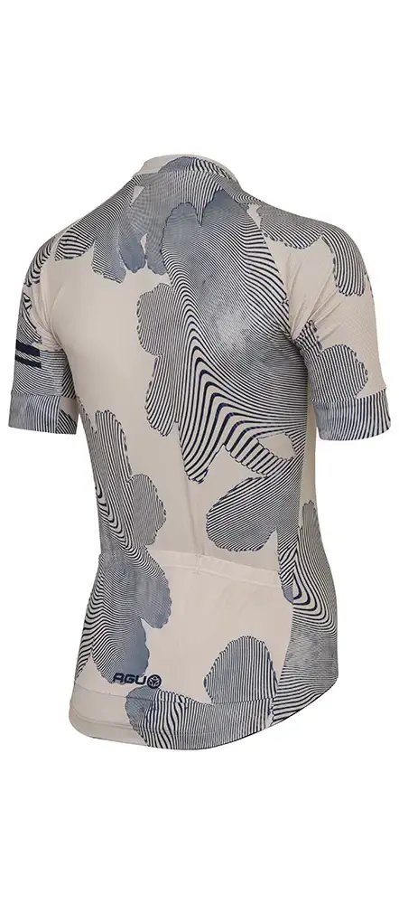 AGU Striped Flower Essential Fietsshirt Korte Mouwen Bruin/Blauw Dames